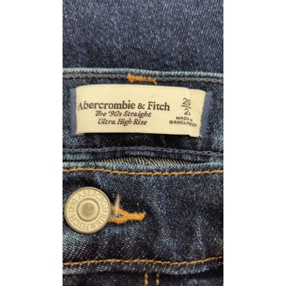 Abercrombie & Fitch 90's Straight Ultra High Rise Jeans Women's Size 26 Frayed - Picture 10 of 12